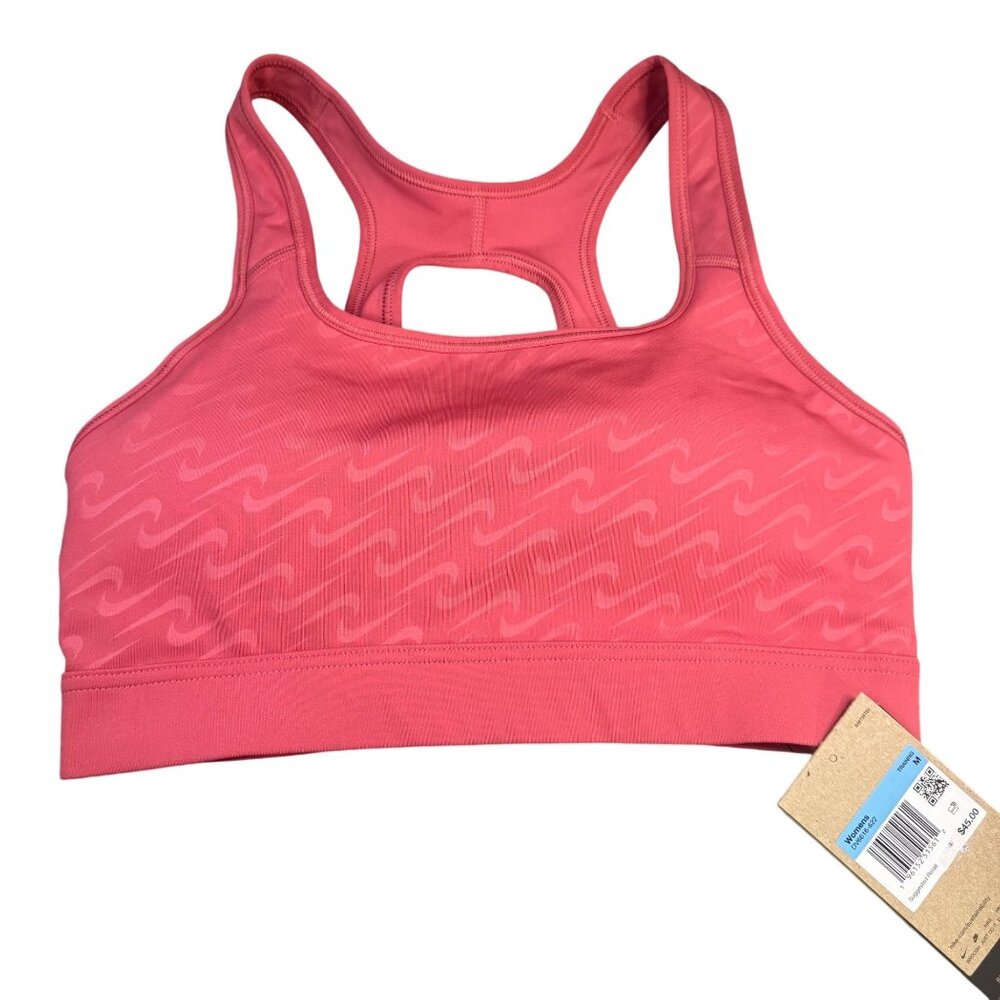 NWT Nike Women's Dri-Fit Medium Impact Sports Bra Coral Racerback